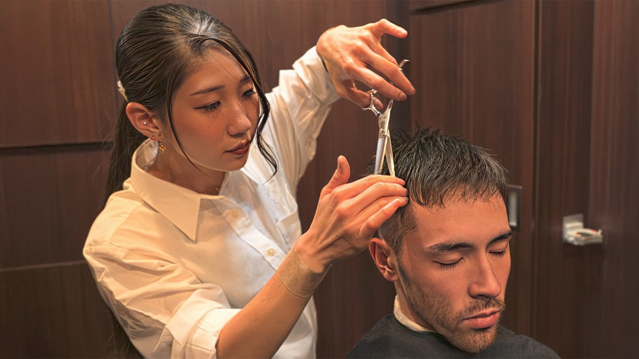 💈(ASMR) Full Male Grooming Package by Japanese Lady Barber Kokoro at Premium Barbershop Hiro Ginza