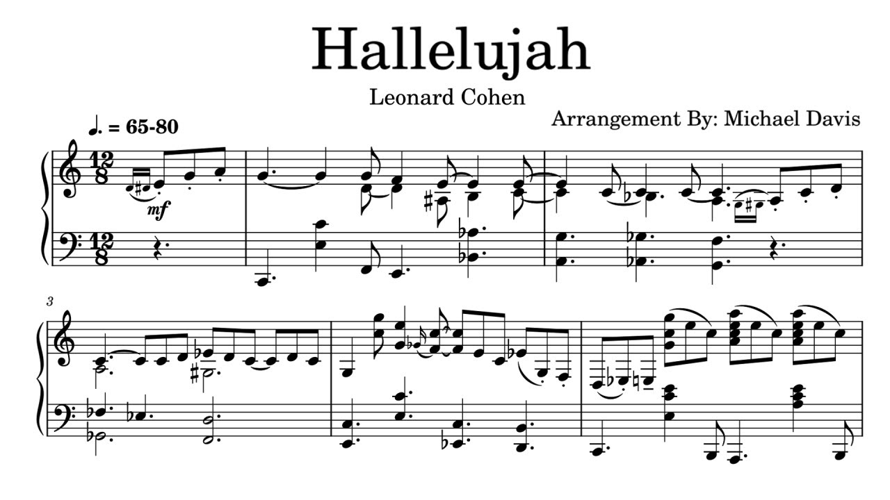 Hallelujah - Sheet Music Video (FREE)