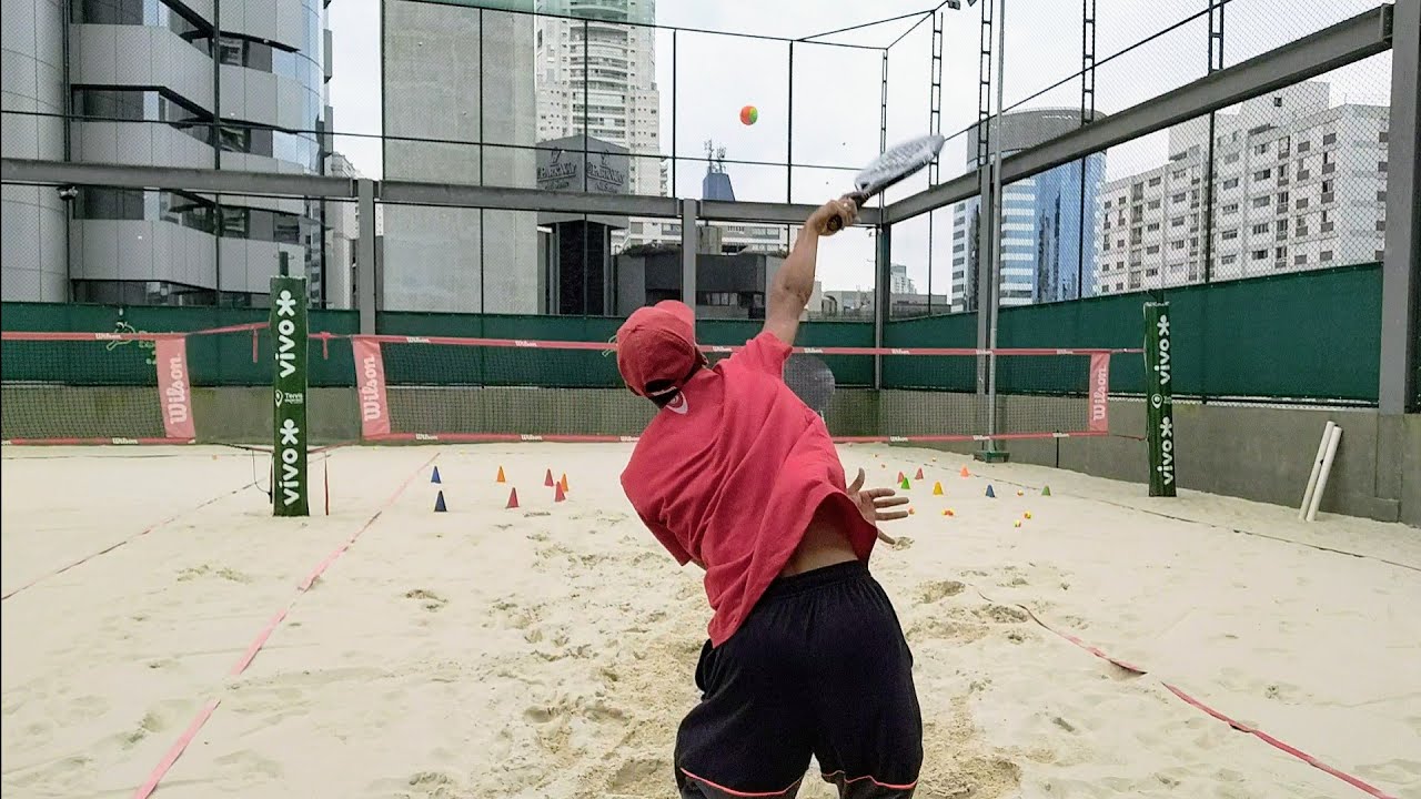 TREINO DE BEACH TENNIS | saque smash e voleios no drywall.