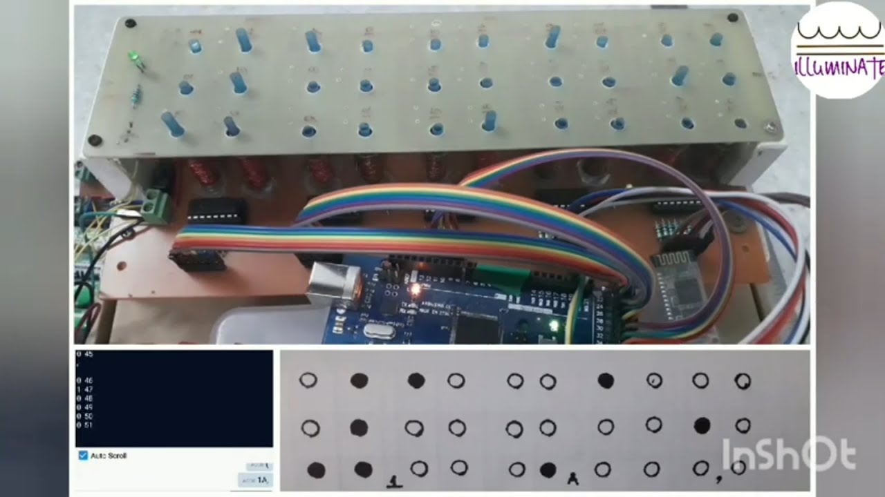 Refreshable Braille Display using Arduino working project[5 letters or cells]