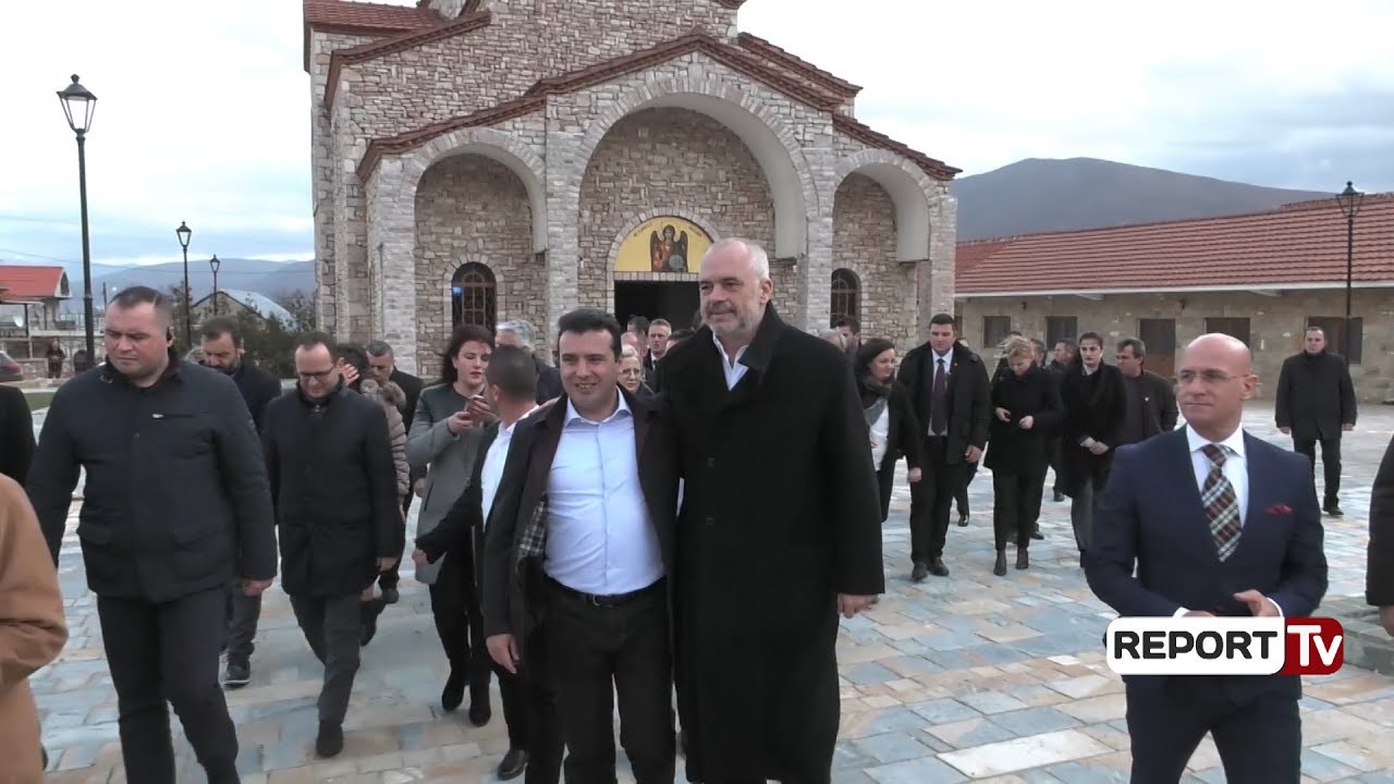 Report TV - Pustec, Rama krah për krah me Zaev , priten me recitime shqip dhe maqedonisht