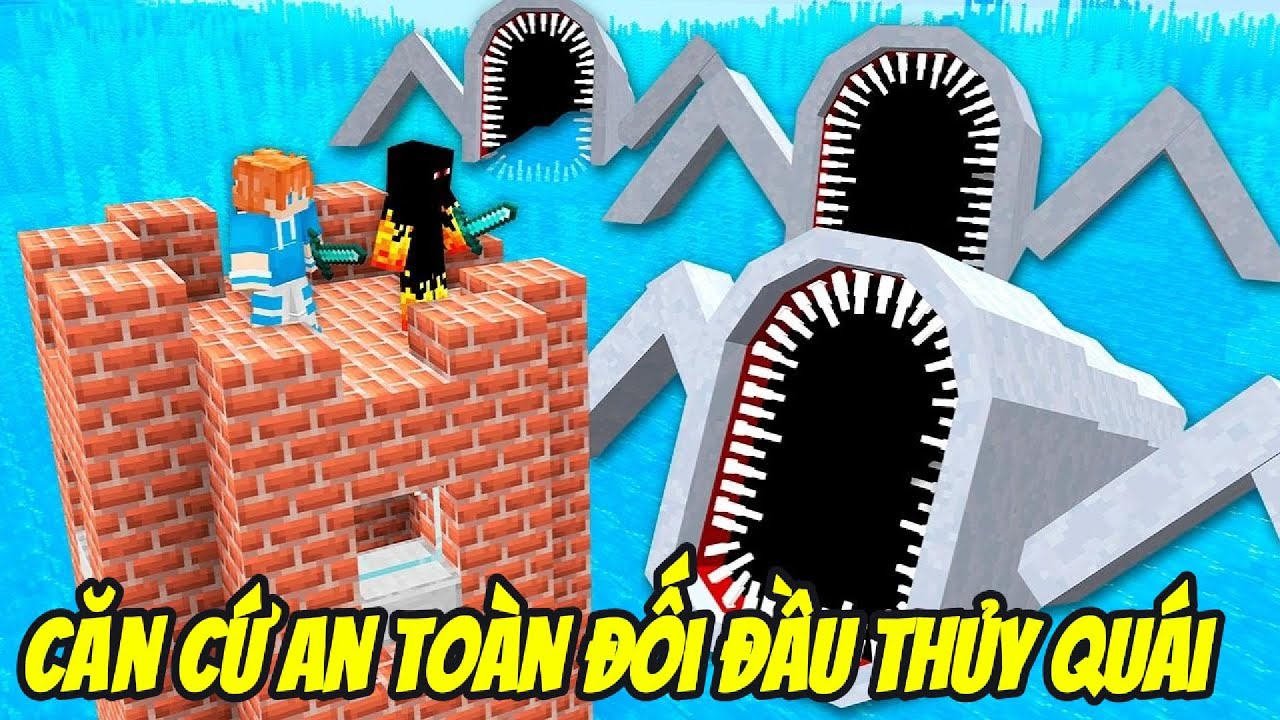 Thử Thách XÂY DỰNG CĂN CỨ AN TOÀN ĐỐI ĐẦU ĐỘI QUÂN THỦY QUÁI KHỐN NẠN Trong Minecraft Siêu Bất Ổn🤣