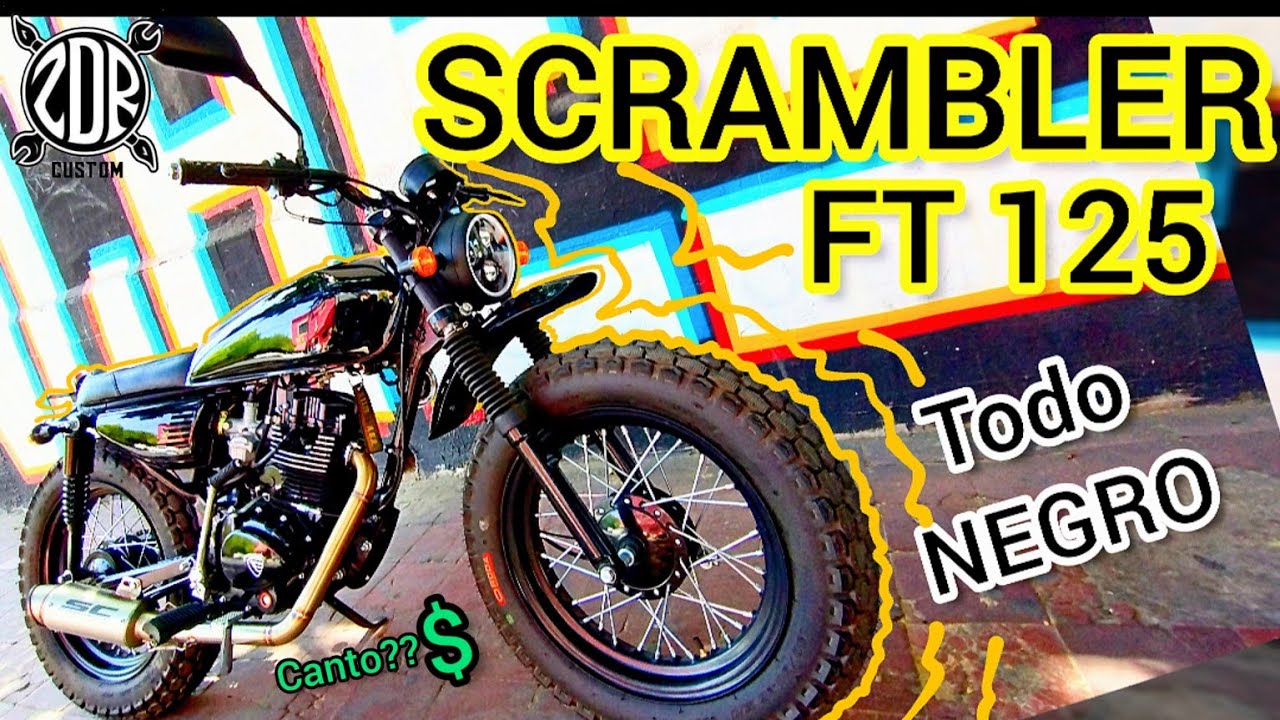 ♠️ LLANTOTAS ANCHAS♠️Italika FT 125 SCRAMBLER - Full BLACK😎⚡