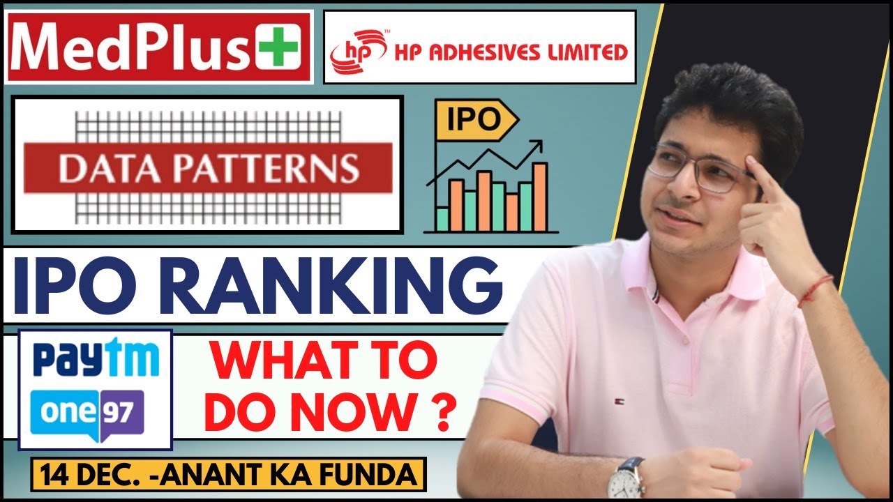 IPO RANKING - MEDPLUS IPO VS DATA PATTERNS VS HP ADHESIVES | Paytm - what to do now? |