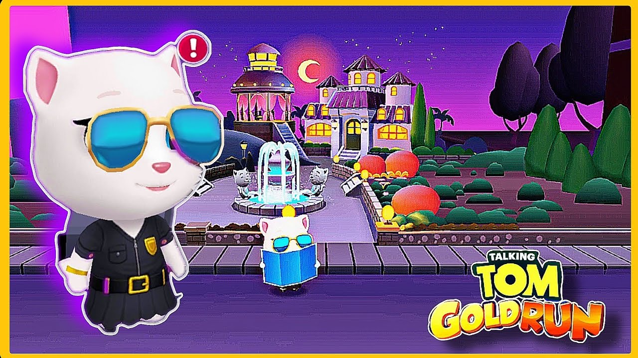 Talking Tom Gold Run - Agent Angela Police Gold Run In Night 🌆