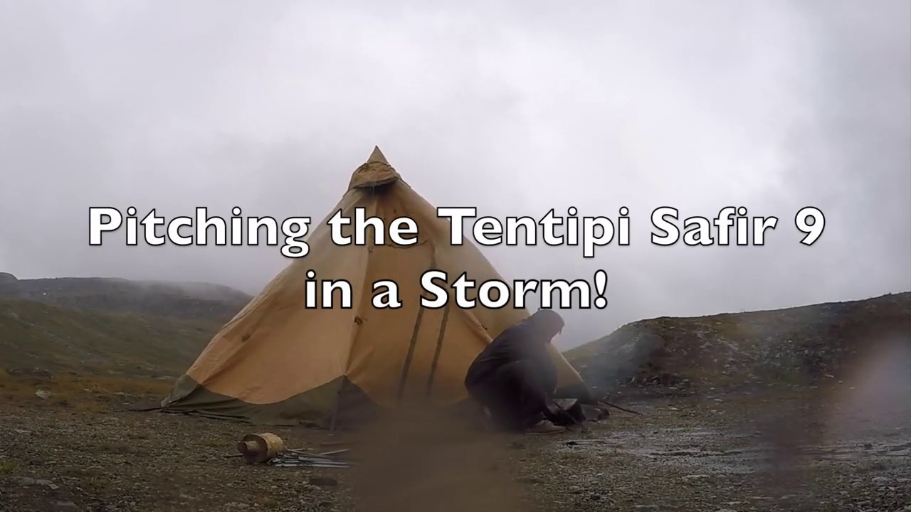 Tentipi Safir 9 Pitching Tipi in a Storm - Norway Krossbu Mountains WILD CAMPING TIPI