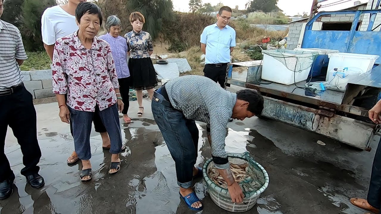 阿雄外海搞回几十斤海货，把院子当菜市场开卖，收钱称货忙不过来