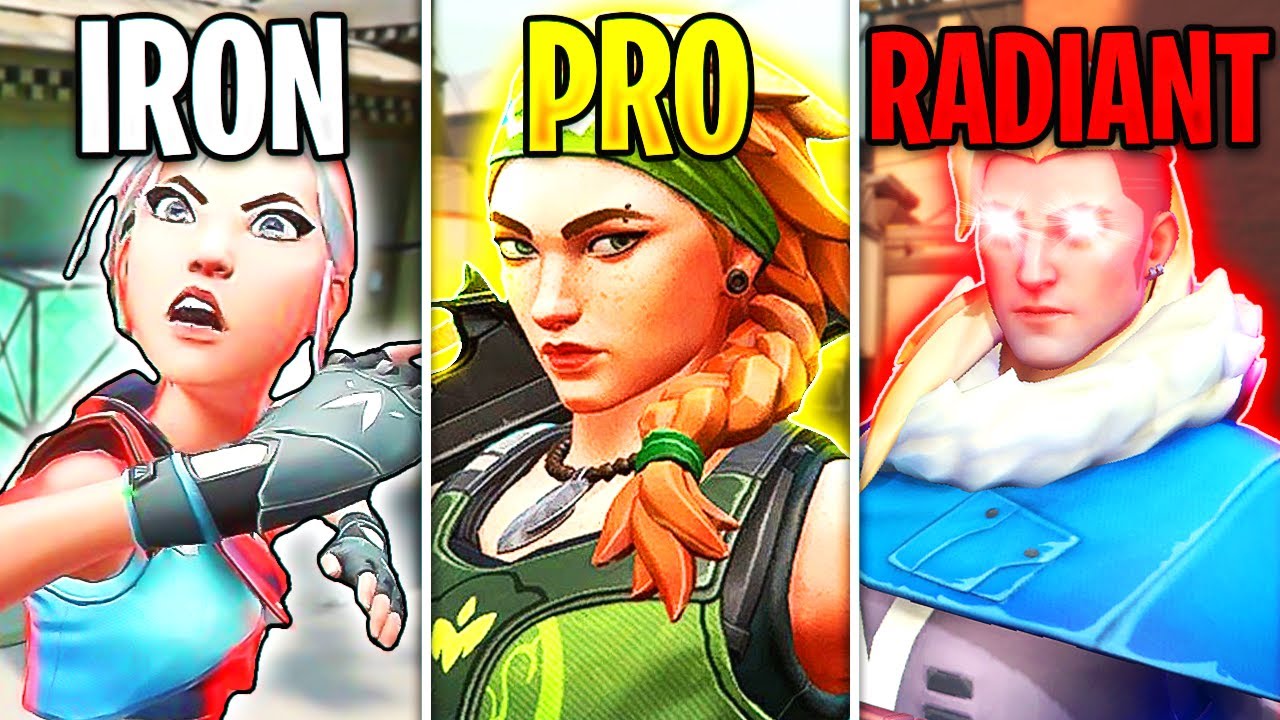 Valorant: IRON vs PRO vs RADIANT - 200 IQ Tricks & Crazy Fails - Valorant Moments Highlight Montage
