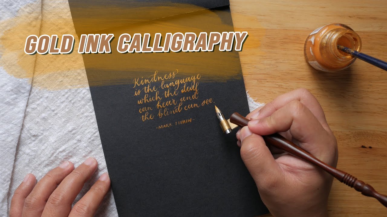 Winsor & Newton Gold Ink Pointed Pen Calligraphy | JEAN FIGUES