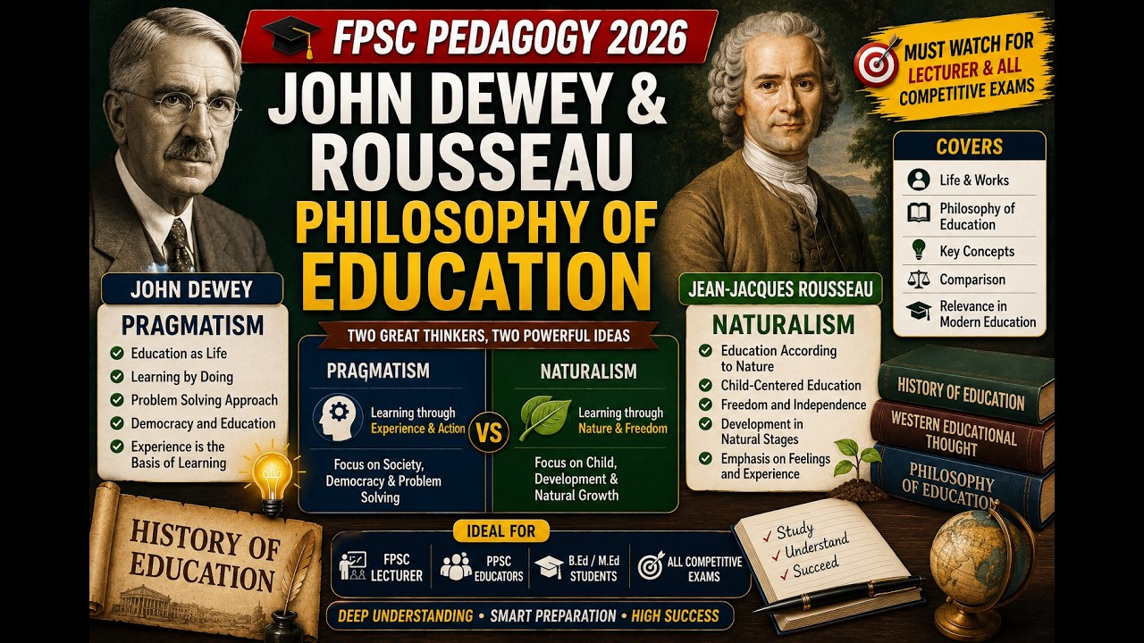 John Dewey & Rousseau Philosophy of Education | Pragmatism & Naturalism | History of Education