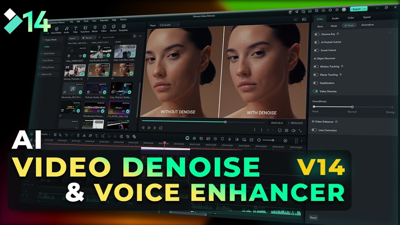 The BEST Way to Clean Up Your Video Audio | Filmora Video Denoise & AI Voice Enhancement Tutorial