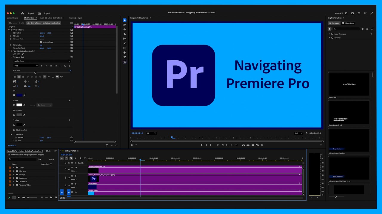 How to Edit a Video From Scratch - Navigating Premiere Pro - GuidedProductions.com