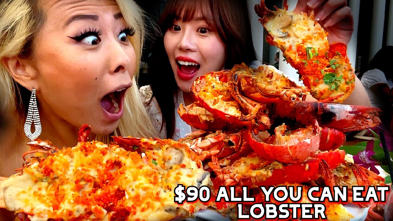 ALL YOU CAN EAT LOBSTER AT CAFE SIERRA at Universal Studios, CA!! $90 ft. @VannieEats #RainaisCrazy