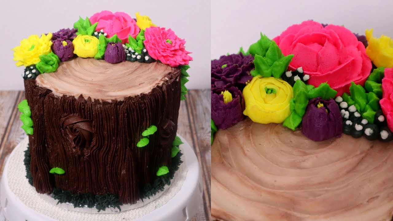 Three stump  buttercream cake idea
