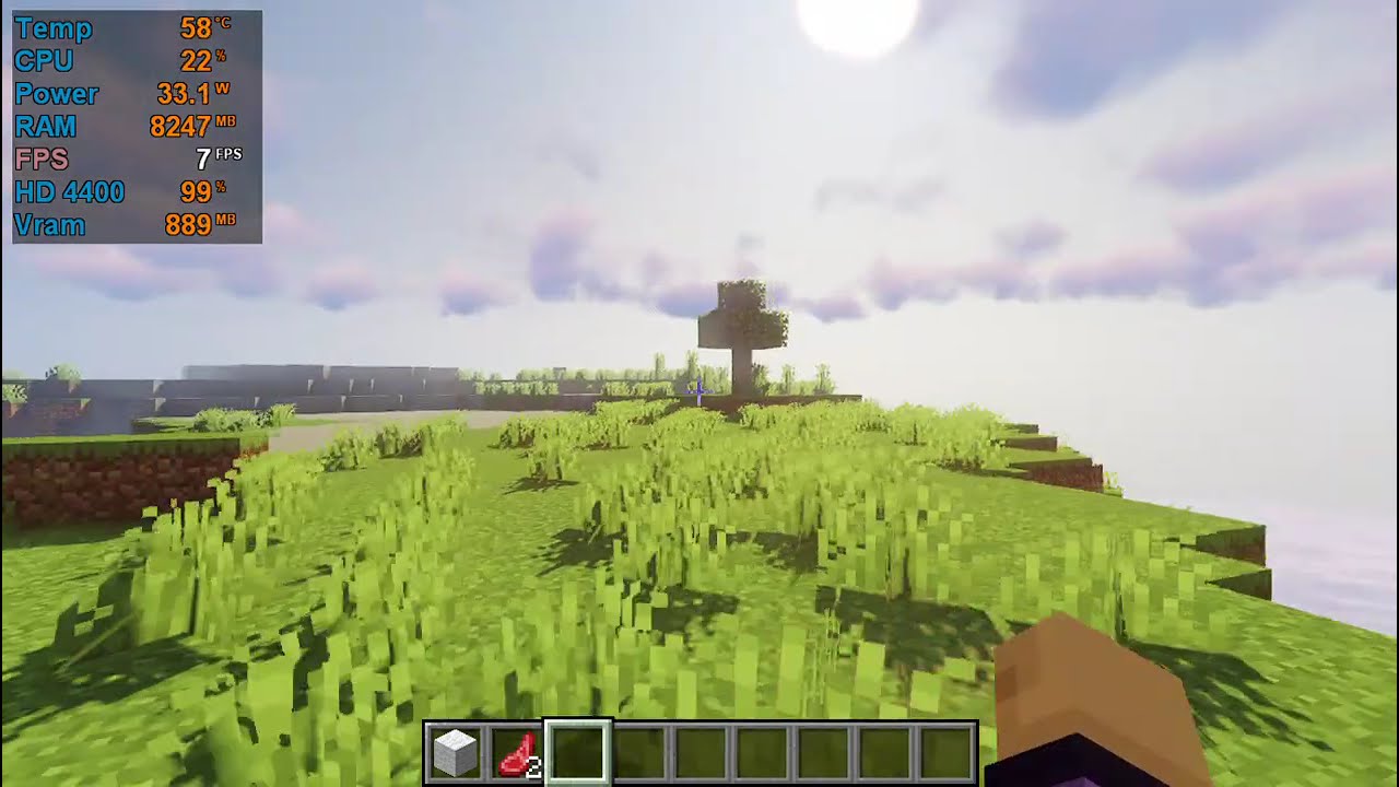 Minecraft v1.24.4(2025)  I3 4170 inteHD 4400 Graphics | Fabric+iris shaders