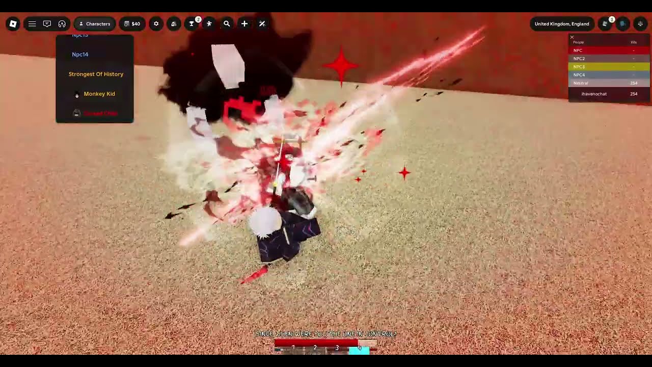 chara vs all jjs characters!(npcs)