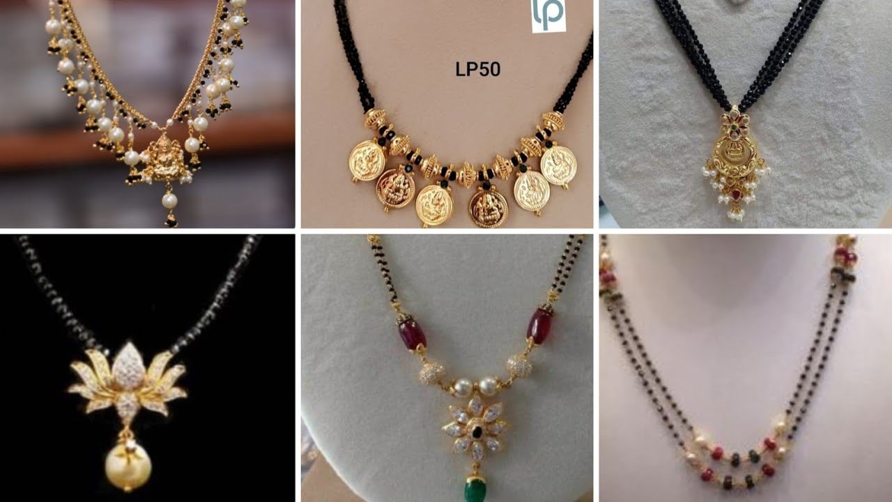 145+ Most Trending Light Weight Black Beads Mangalsutra Chains Designs|Nallapusalu|Black Beads Chain