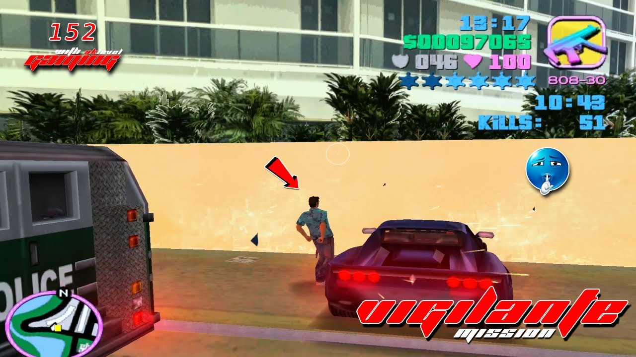 GTA Vice City Vigilante Mission 152 🚓🔥 | Extreme Police Shootout & City Chaos | Full Action