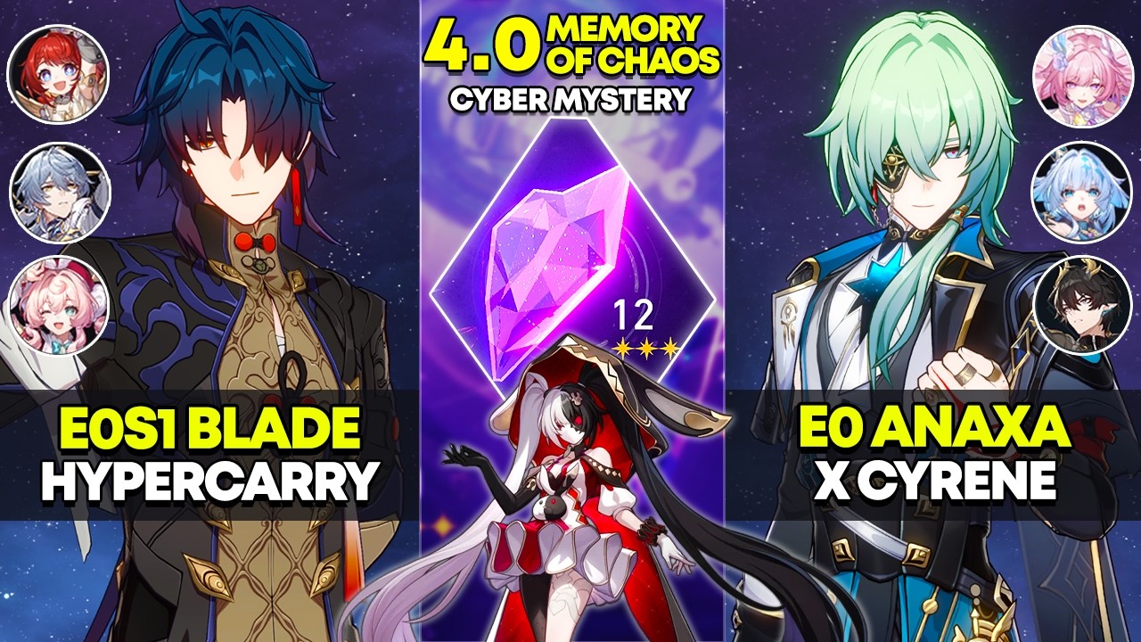 E0S1 Blade Hypercarry & E0 Anaxa x Cyrene | Memory of Chaos 12 | Honkai Star Rail 4.0