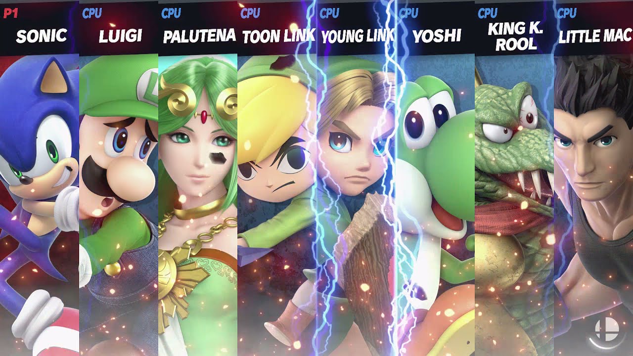 Super Smash Bros Ultimate Star & Screen KO: Green Characters