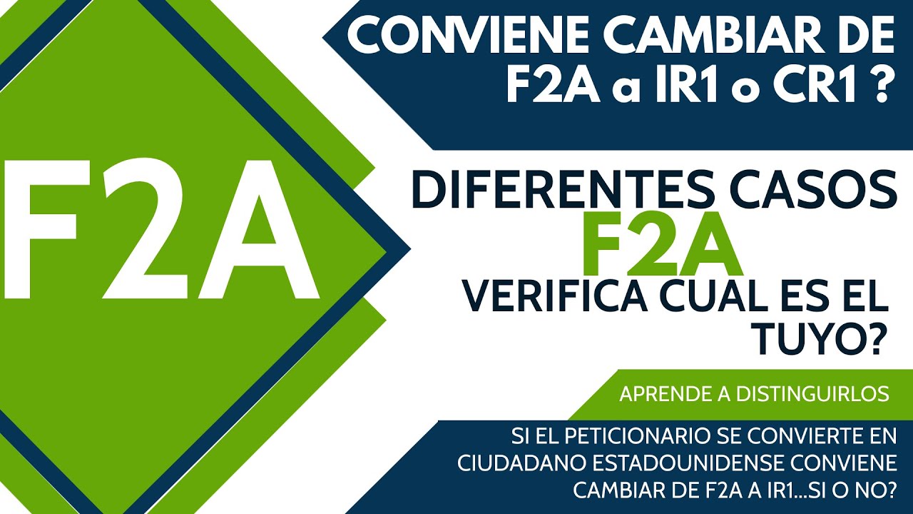 IMPORTANTE INFORMACION DE LOS F2A, COMPRENDA SU CLASIFICACION Y EL CAMBIO DE F2A A IR1, SI CONVIENE?