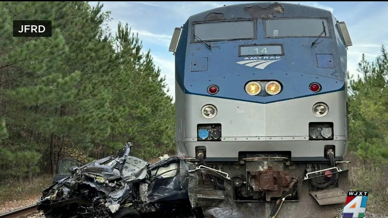 Man in serious condition after driving around crossing arms, colliding with train in Northwest J...