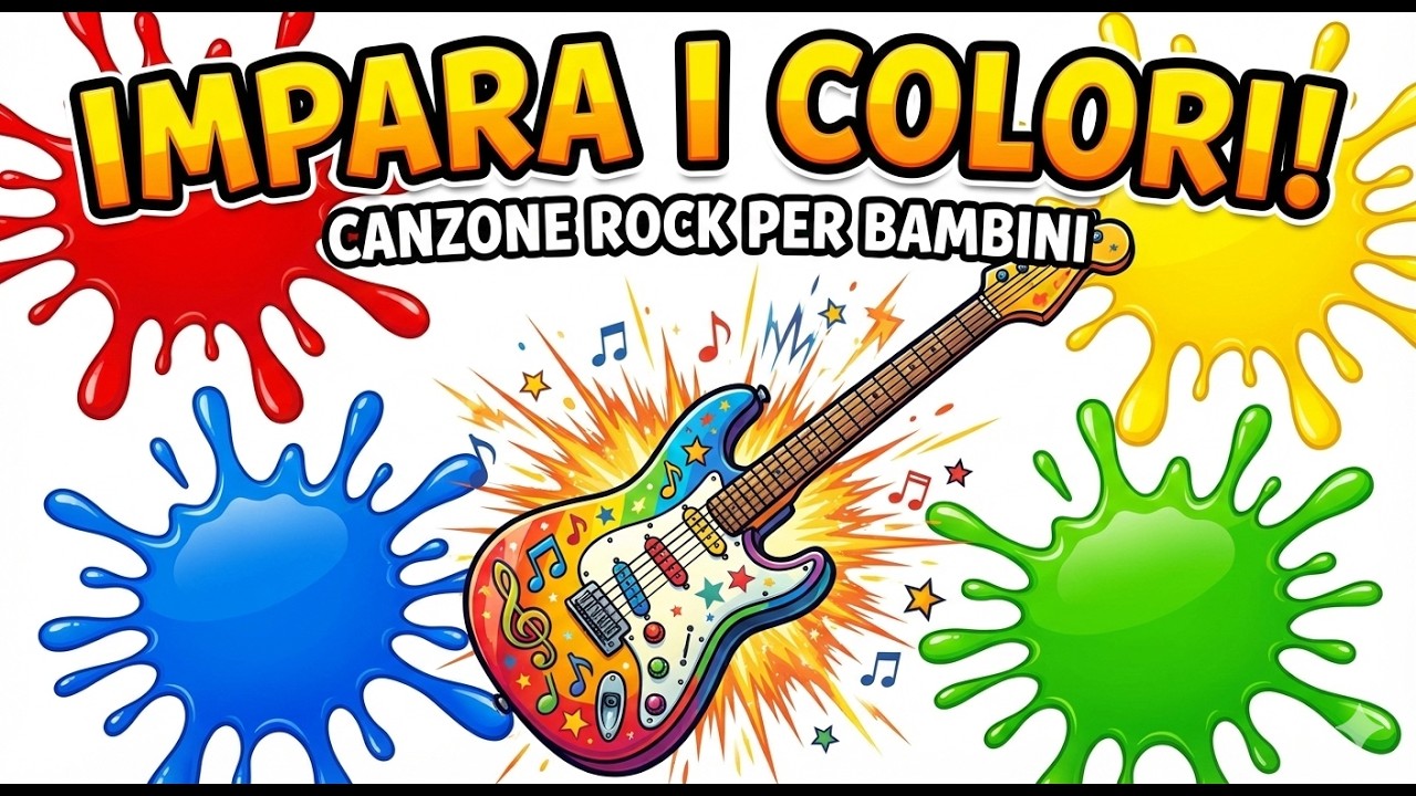 I COLORI ROCK 🎸🎨 Canzone per Bambini | Impara Rosso, Blu, Giallo e Verde | GenZ79