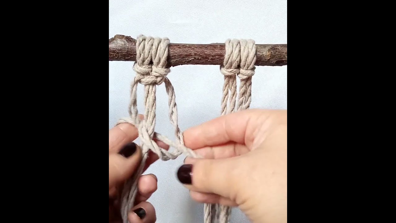 Macrame Tutorial: Lark's knot connection. მაკრამე: კვანძების შეერთება