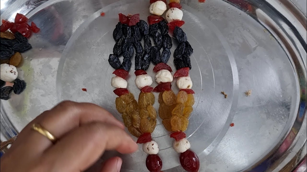 apne radha krishna k liye dryfruit ka haar banaye ghar par