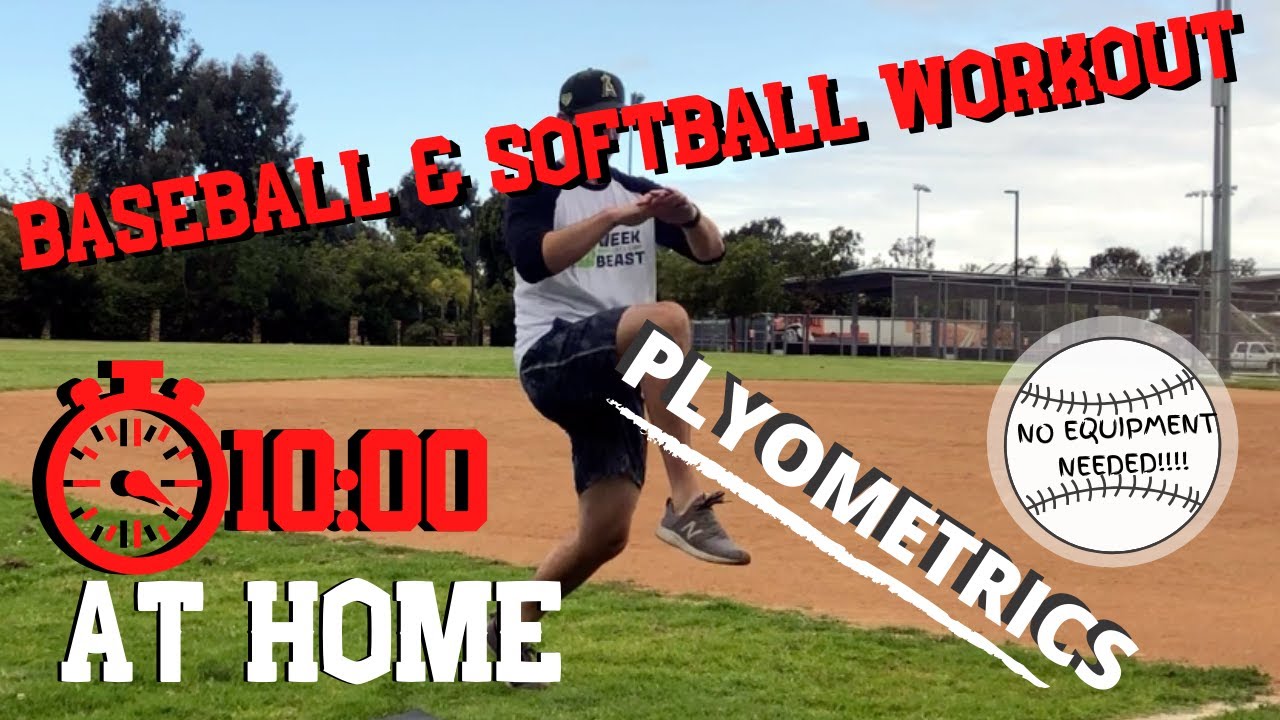 10 Minute AT HOME PLYOMETRIC [Explosive] Workout for Baseball & Softball Athletes. {Follow Along}