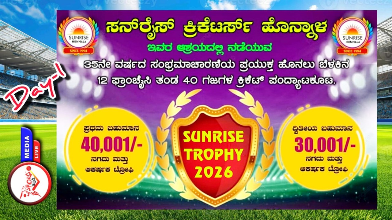 DAY-1 || SUNRISE CRICKETERS || HONNALA||