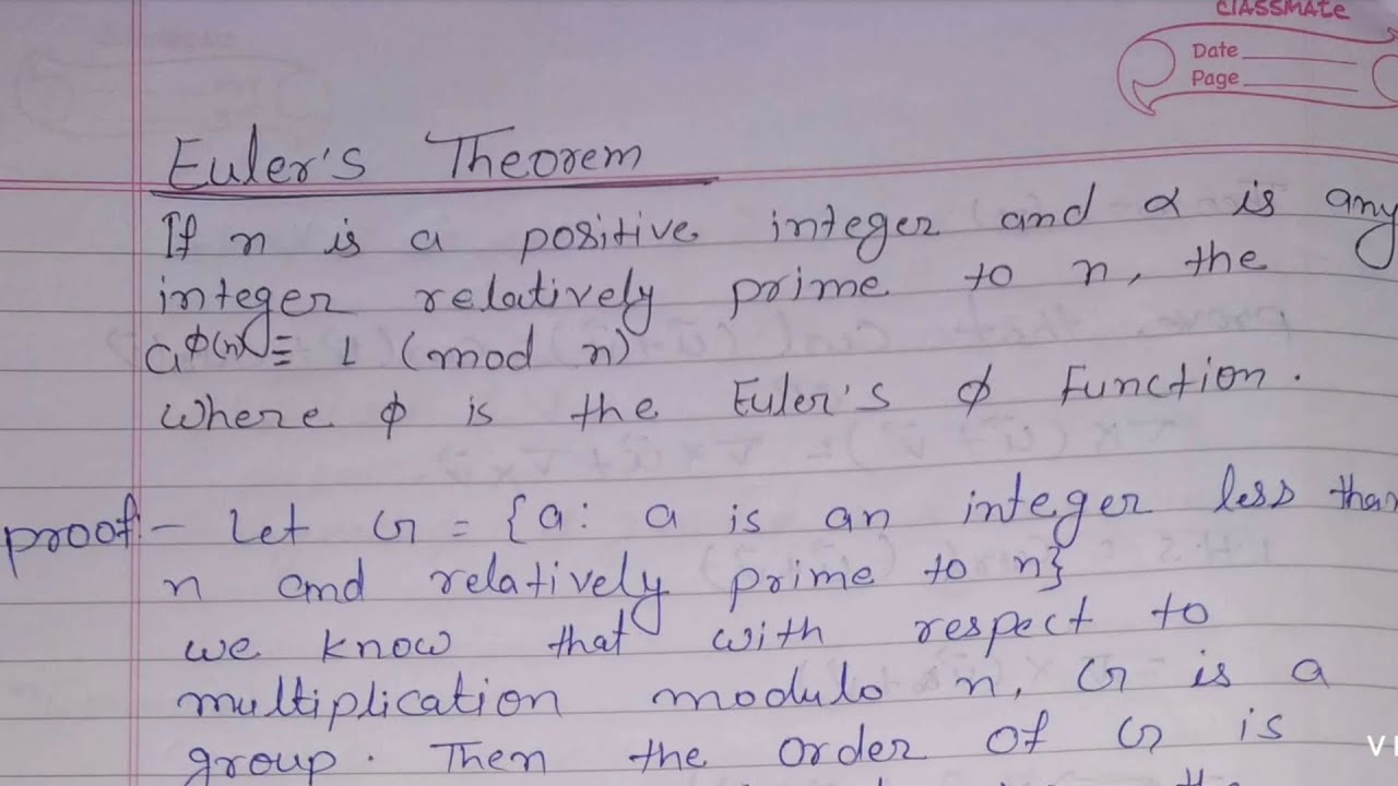 Euler's Theorem, B.SC/M.SC/PG/Mathematics, useful for all University of the world ~Mathotec