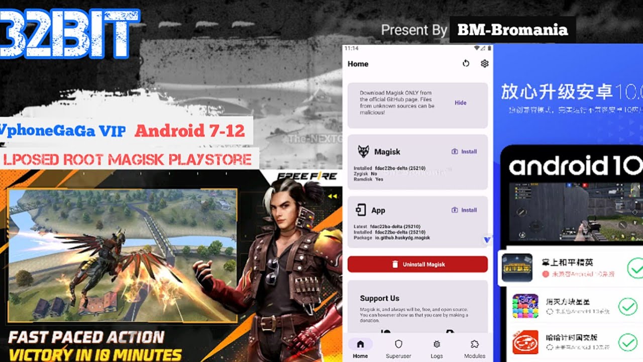 VphoneGaGa 32Bit VIP 2 MODS - Tutorial installation -  Magisk Root Lposed Playatore