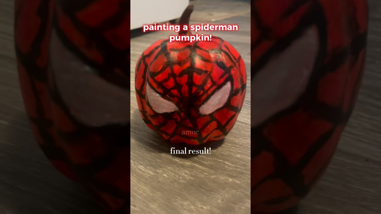 painting a spider-man pumpkin! 