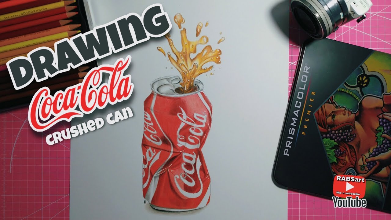 DRAWING COCA COLA CAN | Crushed Can | Colored Pencils | Prismacolor