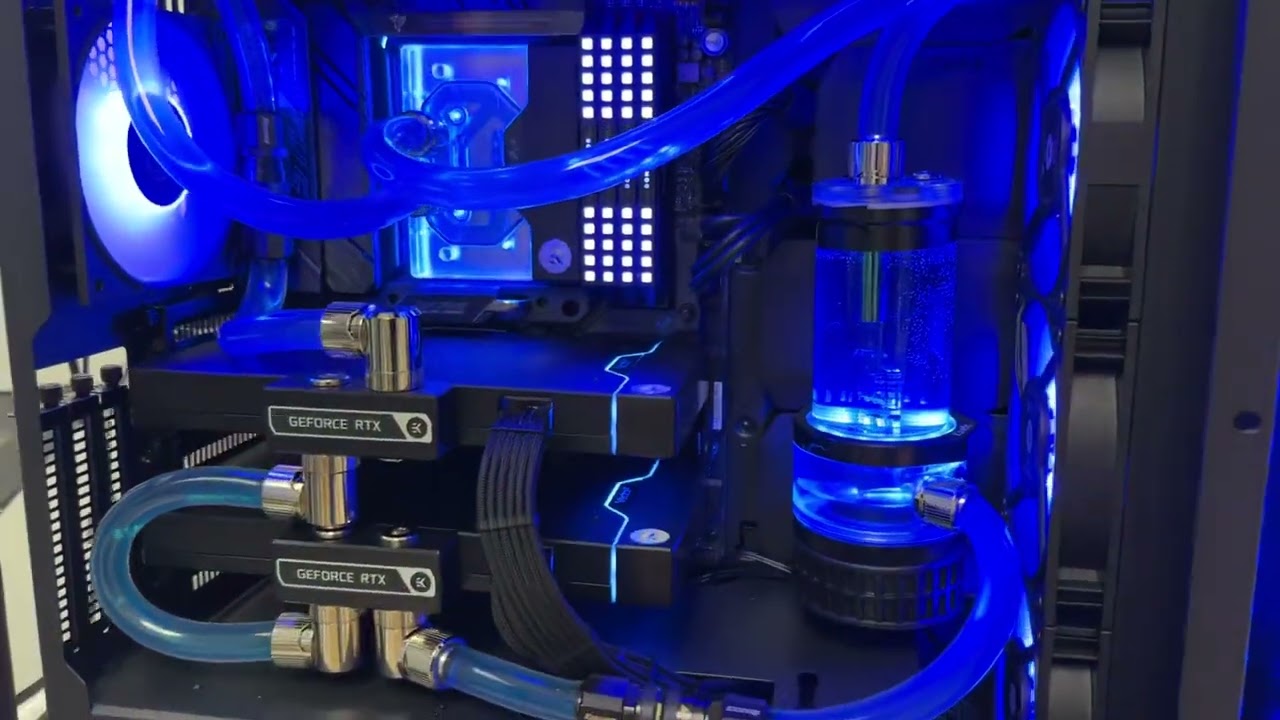 Dual 4090 Watercooling build #deeplearning #nvidia #omniverse #gaming