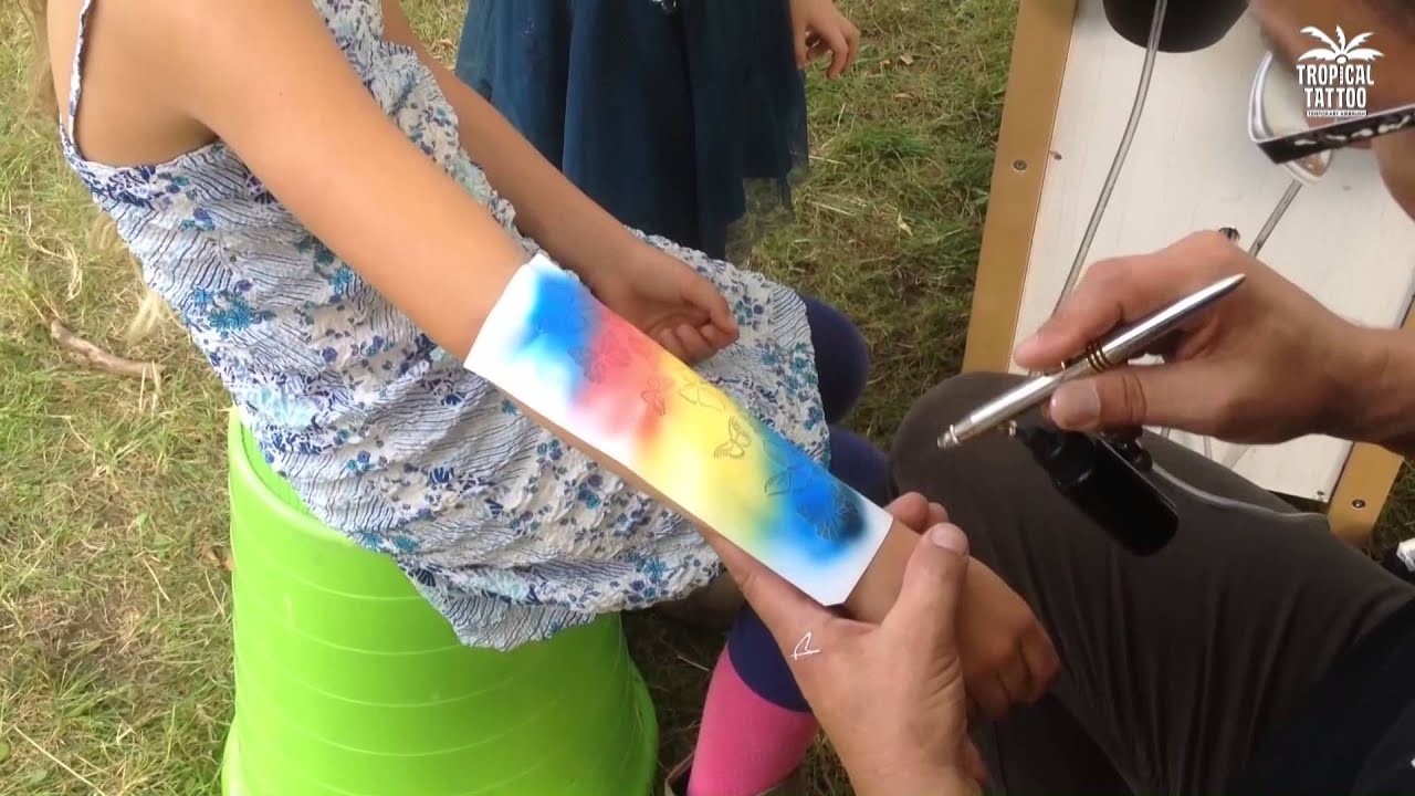 Tutorial | Airbrush Tattoo Regenbogen Schmetterlinge