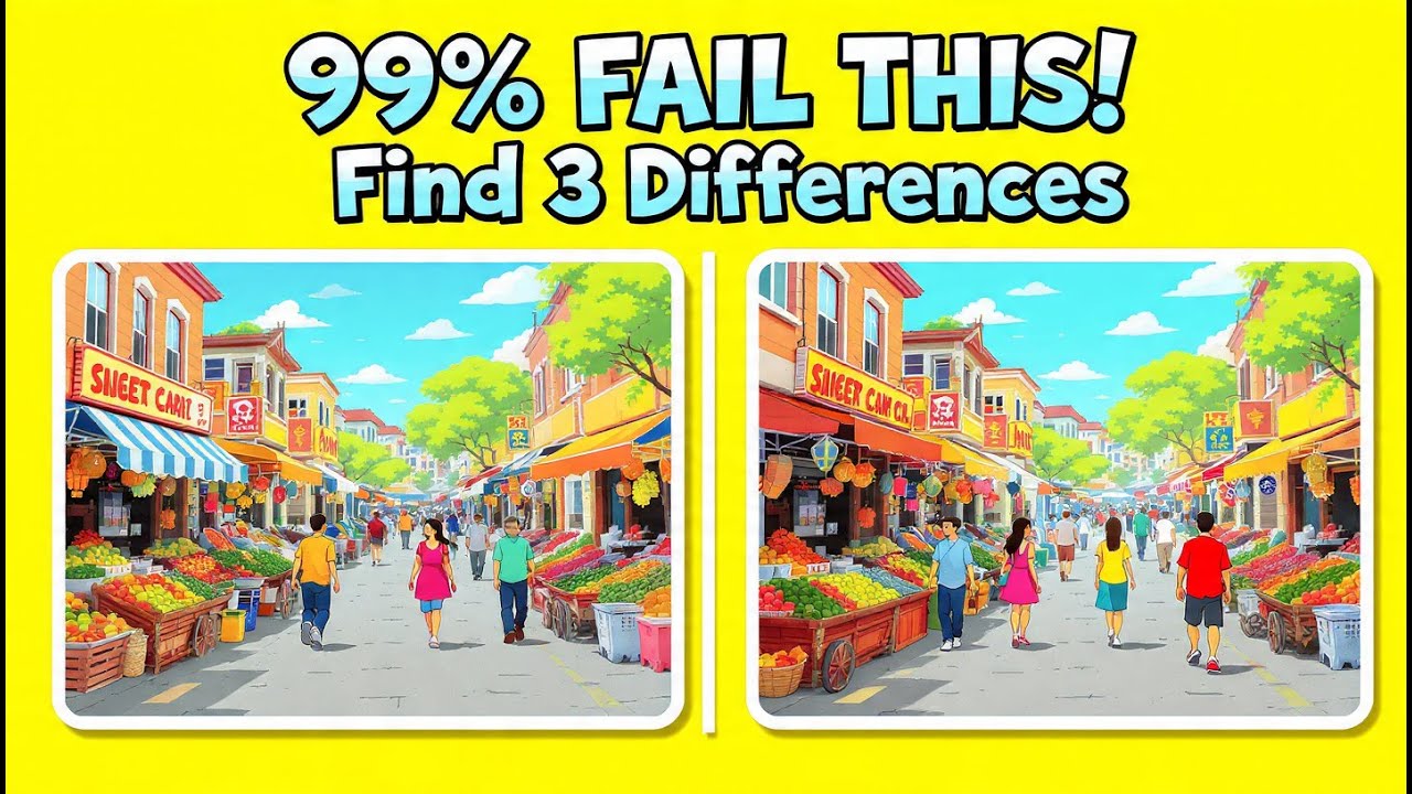 99% FAIL THIS 😱 | Find 3 Differences | Only Sharp Minds Win 🧠🔥