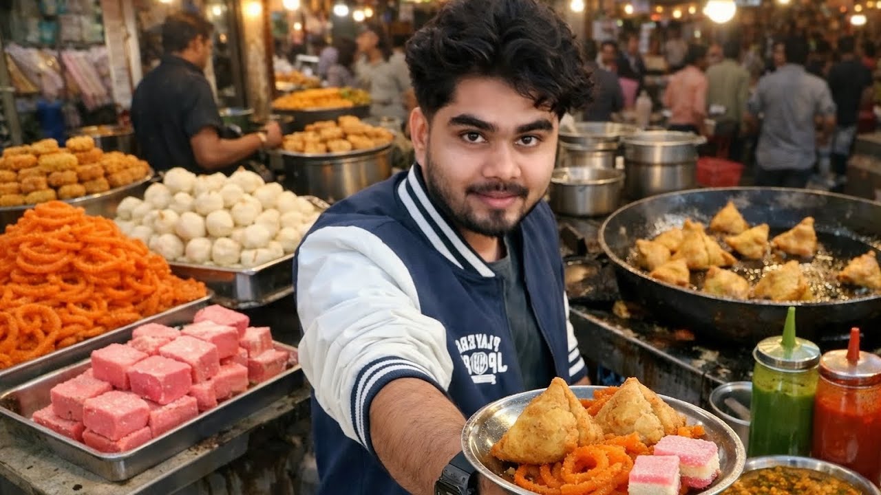 Samosha and sweets in kasap market explore #1million #funny #13million #1000subscriber 