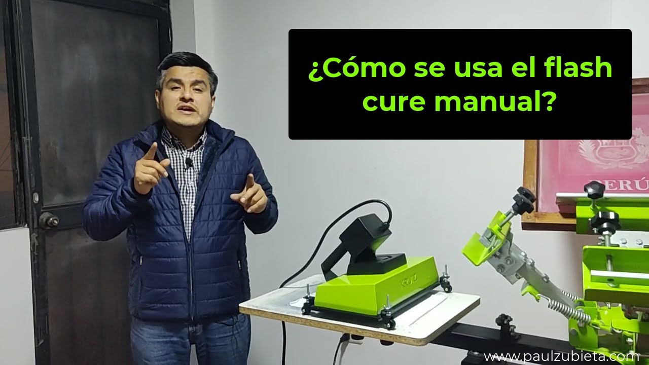 SERIGRAFIA: USO DEL  FLASH CURE MANUAL PARA PRESECAR TINTAS PARA ESTAMPADO