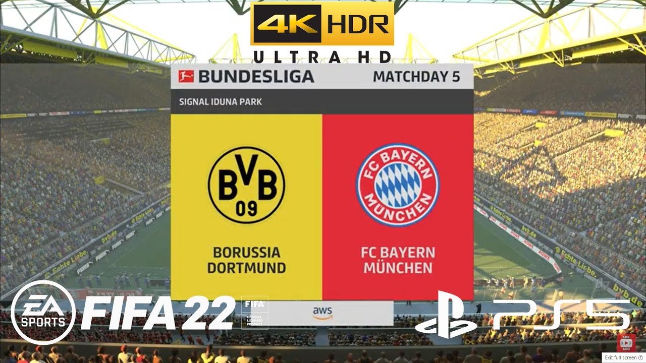 FIFA 22 - Borussia Dortmund vs Bayern Munich | German Bundesliga | Gameplay PS5™ (4K HDR)