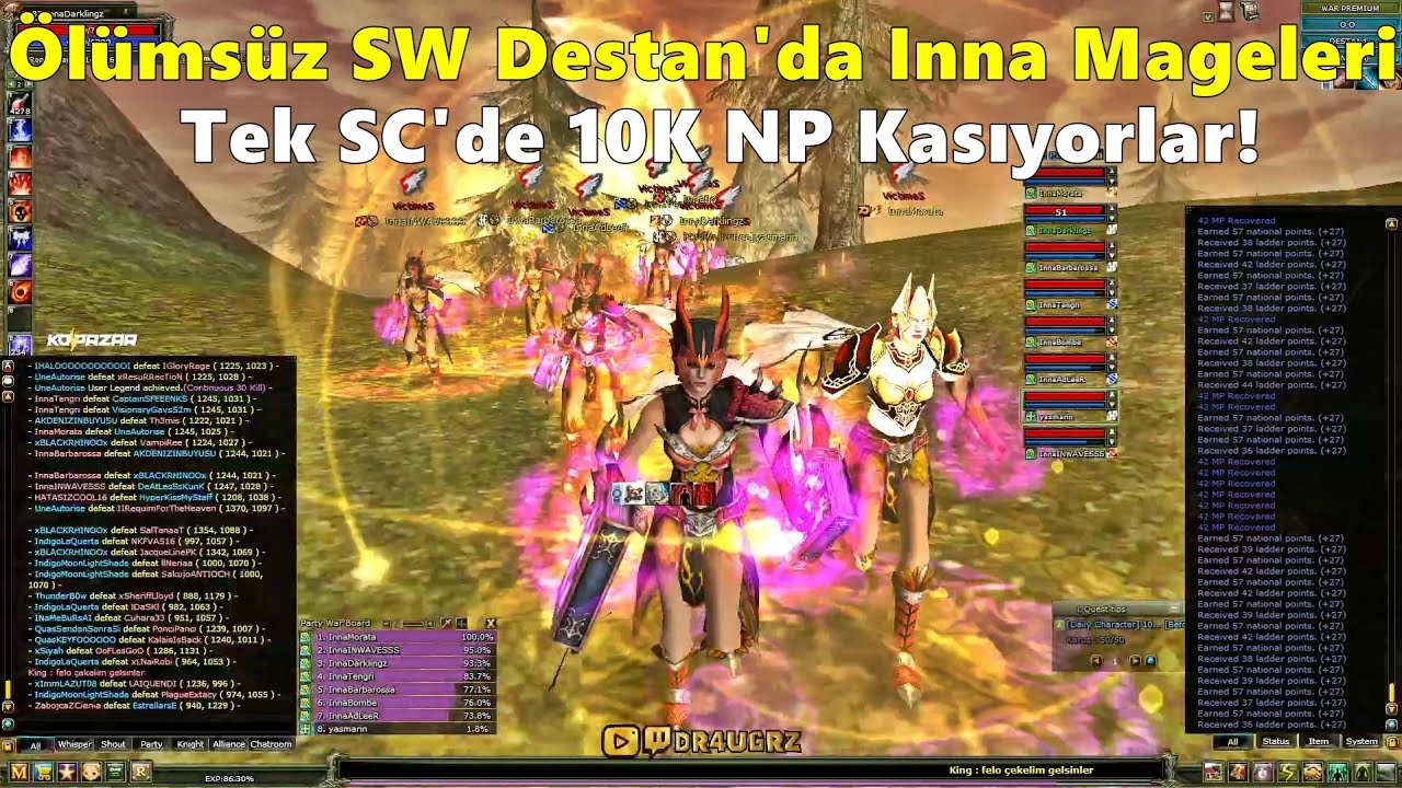 Dr4ugrz - Ölümsüz Server Destan'da Bowl PK'sına Çıkıp | Tek SC'de 10K NP Kasıyorlar! | Knight Online