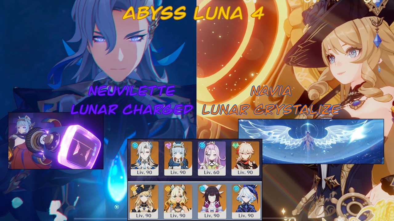 Neuvilette +  Navia Lunar Reactions - Spiral Abyss Luna IV