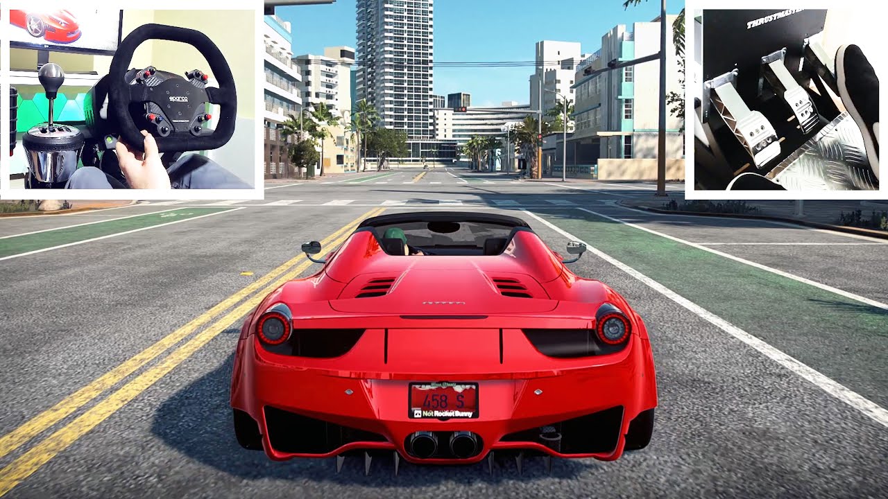 Custom Ferrari 458 Spider - (Steering Wheel + Pedal Setup) Need for Speed Heat Gameplay!