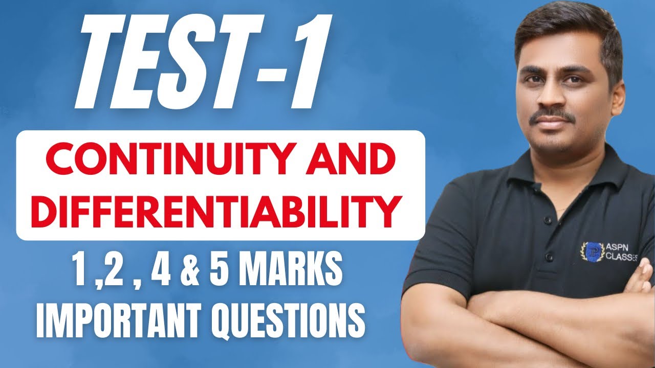 2nd PU MATHEMATICS 2025-26 || TEST -1 || CONTINUTY AND DIFFERENTIABILITY IMPORTANT QUESTIONS FOR UT1