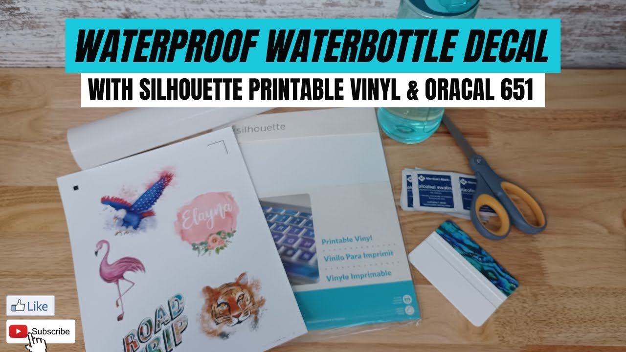 Waterproof Water Bottle Decals with Silhouette Printable Vinyl & Oracal 651
