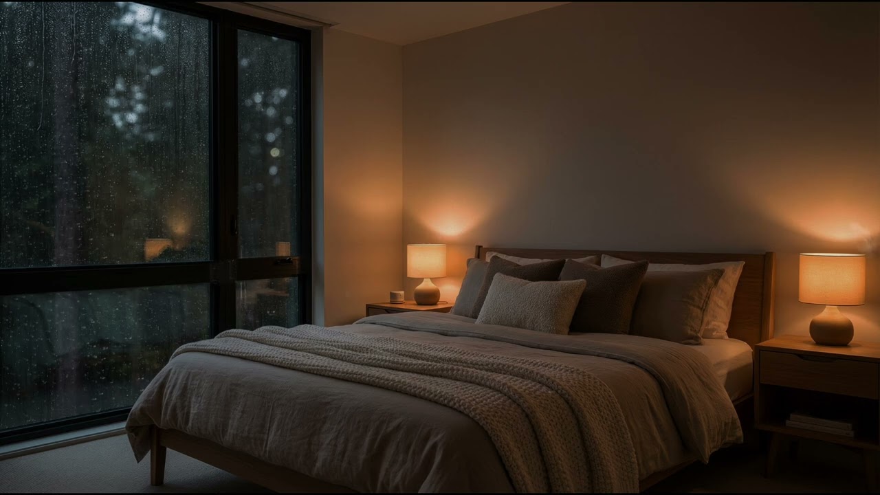Sleep Instantly with Soft Night Rain 🌙 Peaceful Cozy Room Atmosphere