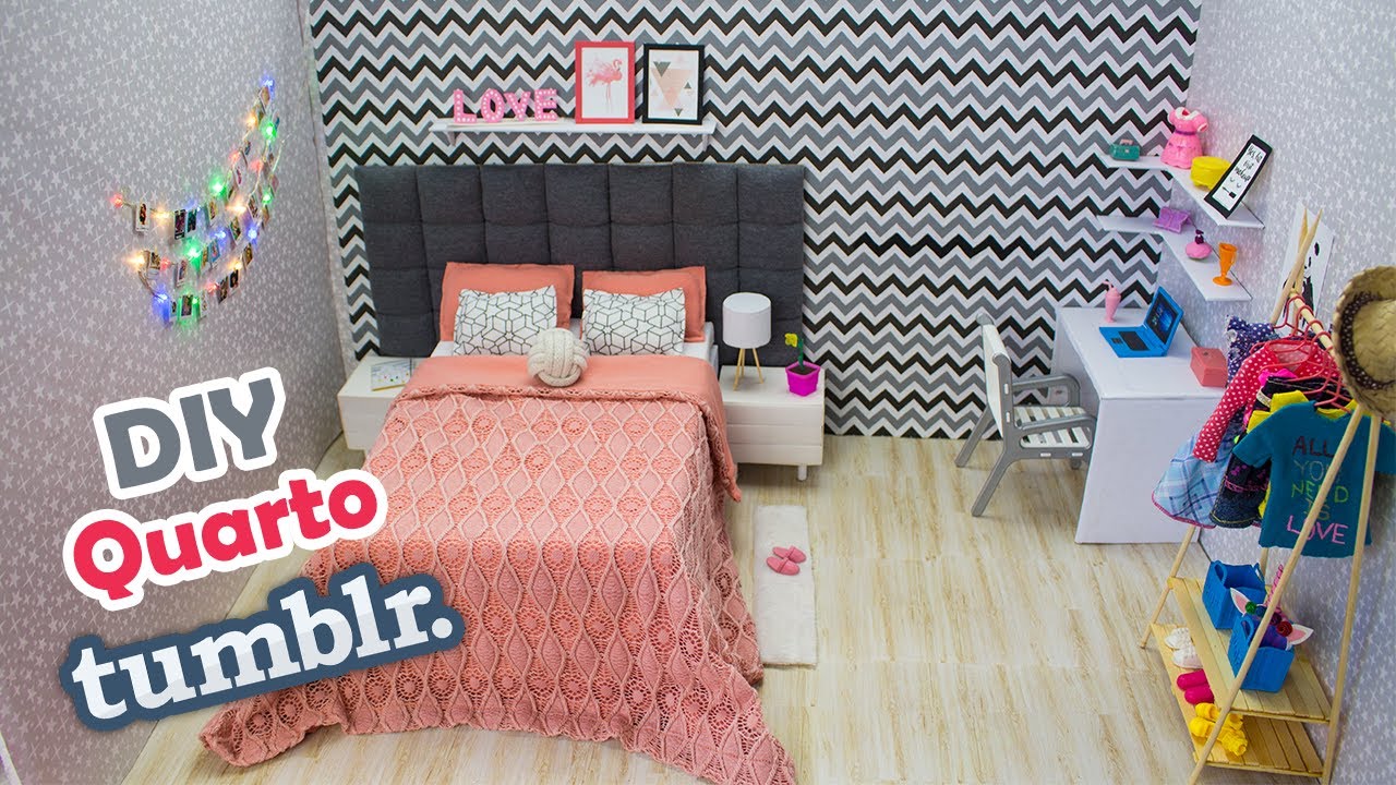 Como fazer Quarto Tumblr para Barbie, MH entre outra bonecas!