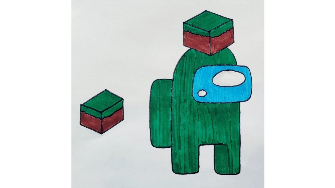 Easy Drawing of a Minecraft Design Crewmate from Among Us|How to Draw a Crewmate| Kids Drawing |