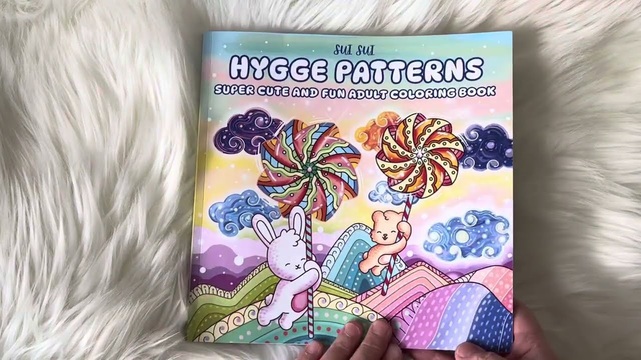 Hygge Patterns Coloring Book | Sui Sui | Flip Through & Completed Page